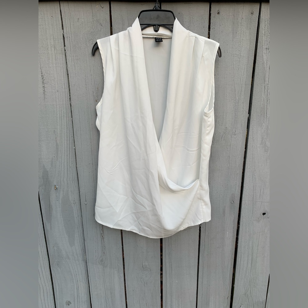 Shein woman’s white flowy silky blouse